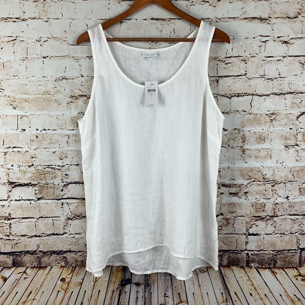 j jill love linen white top NWT